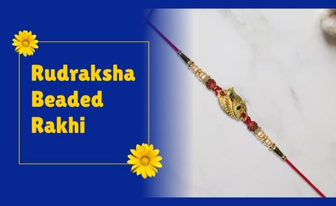 rudraksha beaded rakhi