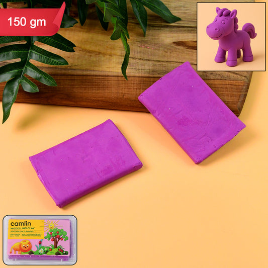 Camlin Modelling Clay 150 gm – Purple Color Soft and Reusable Clay for Creative Crafting