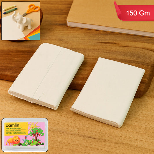Camlin Modelling Clay – White Shade, 150 g Soft & Non-Toxic Clay for Kids’ Creative Play and Craft Work