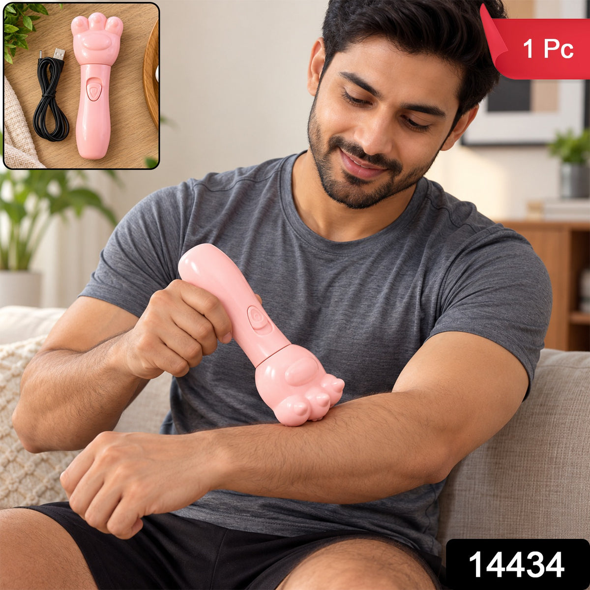 Bear Shape Handheld Hand Massager for Palm and Desk Use (1 Pc)