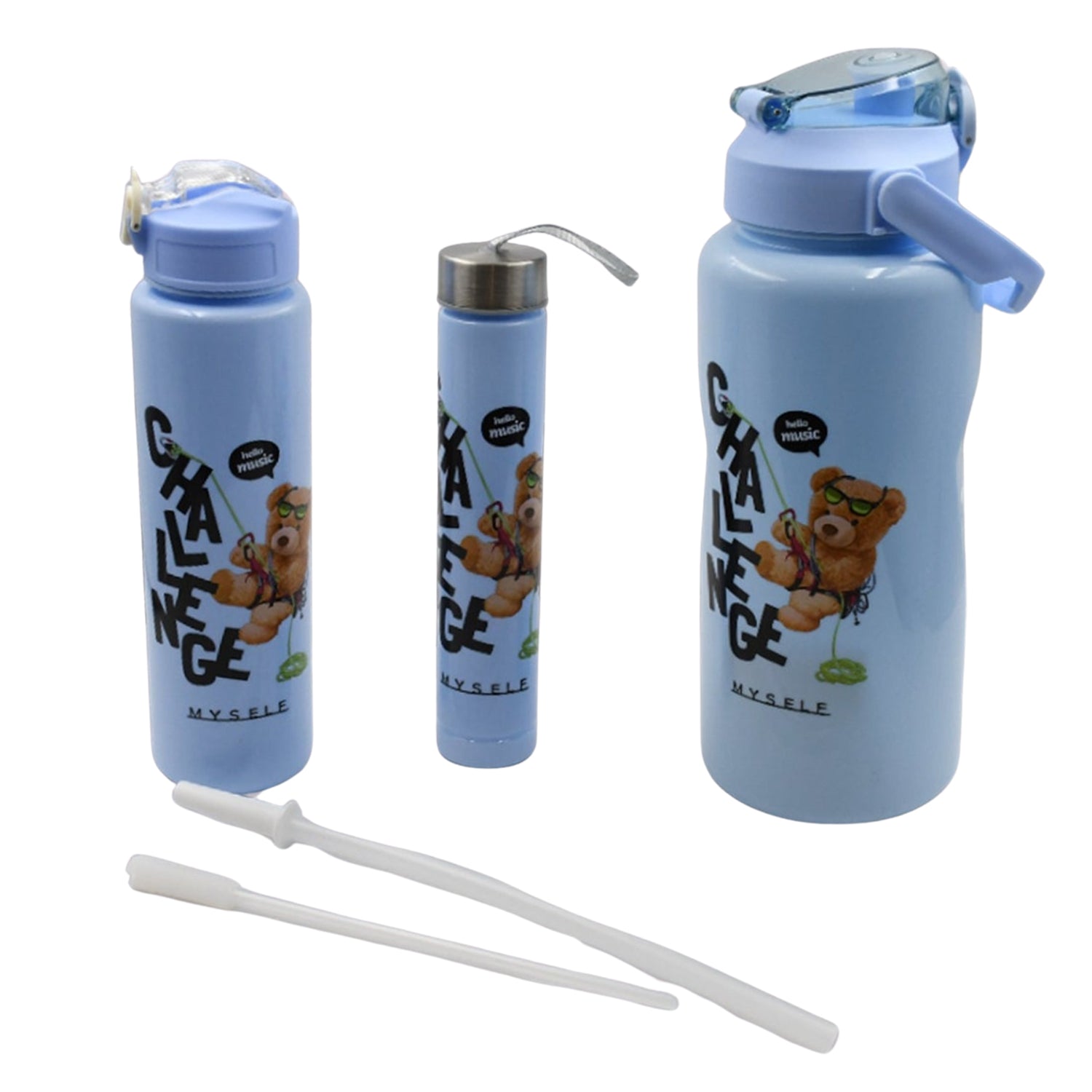 Plastic 3pc Water Bottle Set