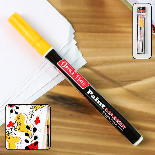 Yellow Paint Marker Pen – Extra Fine Tip Permanent Marker for Multi-Surface Use