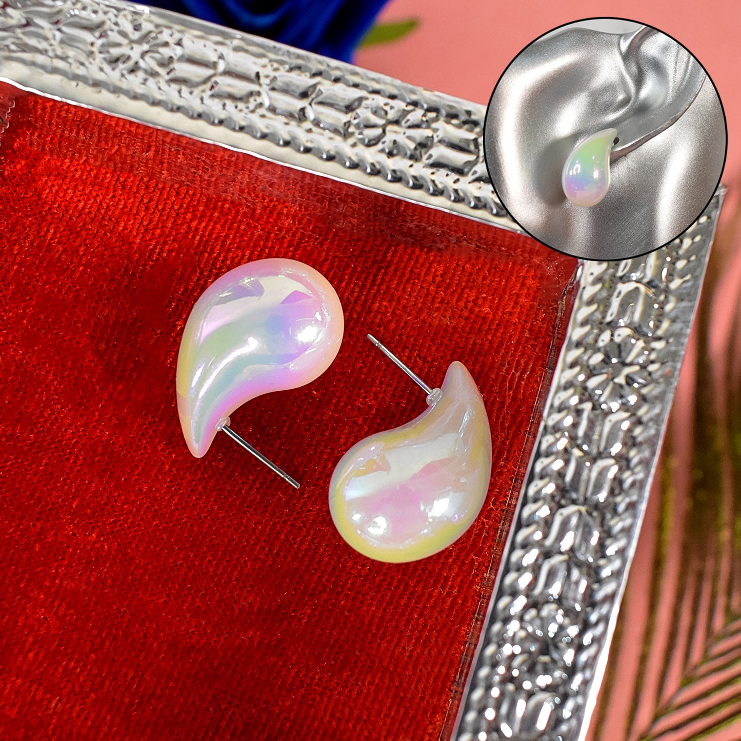 A pair of traditional Indian Kaju Design Earrings, perfect for festive occasions or everyday elegance.