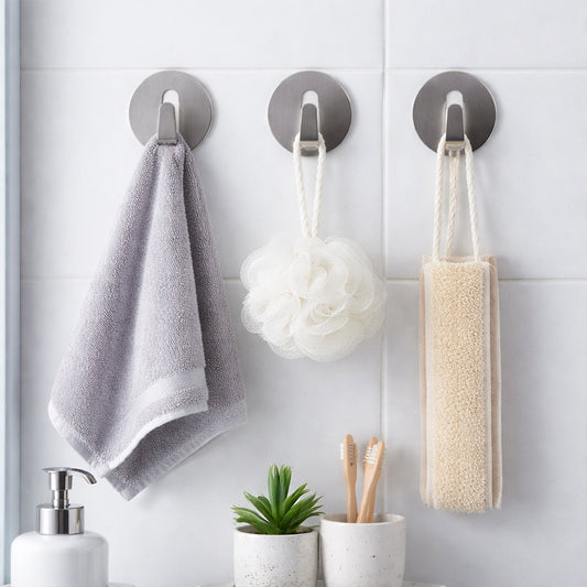 Heavy Duty Self-Adhesive Stainless Hooks – Waterproof for Robes, Coats & Towels