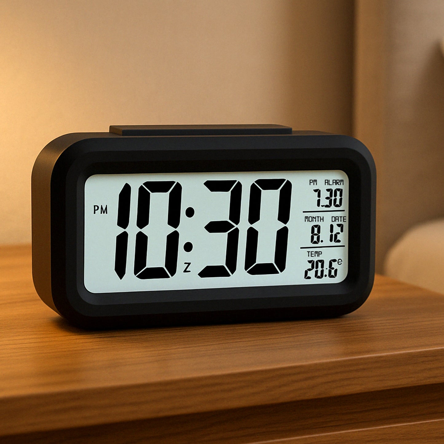 Digital LED Alarm Clock with Temperature Display for Bedside (1 Pc)