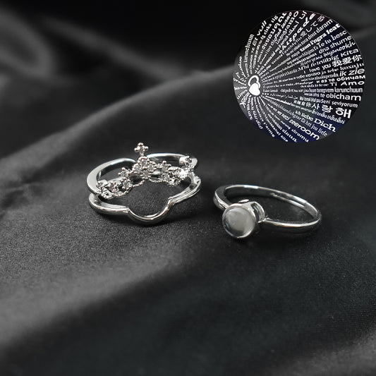 I Love You 100 Languages Projection Adjustable Ring