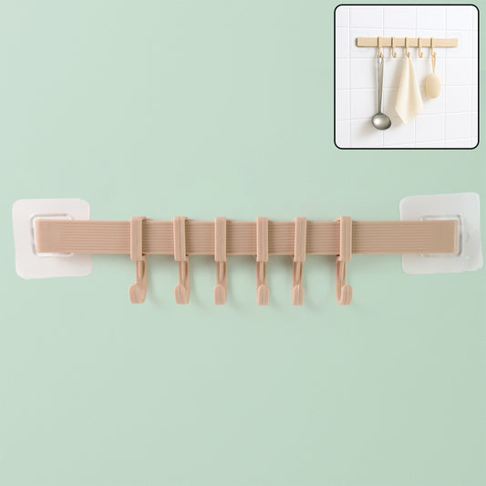 Self-Adhesive 6-Hook Wall Hanging Rack
