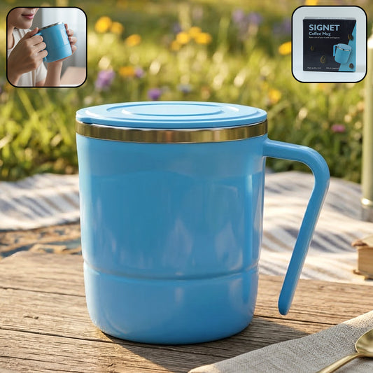 350ml Stainless Steel Mug: Insulated, Leakproof Lid, Hot/Cold Drinks (Mix Color)