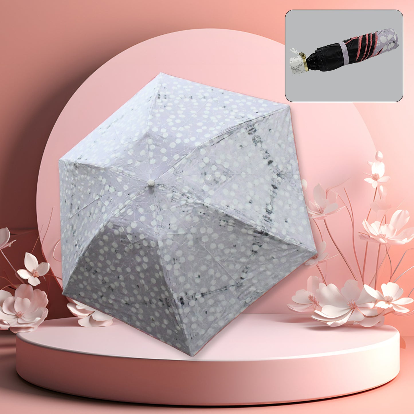 2 फोल्ड सन प्रोटेक्टिव सॉलिड फोल्डेबल आउटडोर छाता, पोर्टेबल सन, UV प्रोटेक्शन लाइटवेट रेन छाता छाता केस के साथ लड़कियों, महिलाओं, पुरुषों, लड़कों के लिए