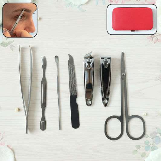 7-in-1 Stainless Steel Manicure Pedicure Kit with Storage Case