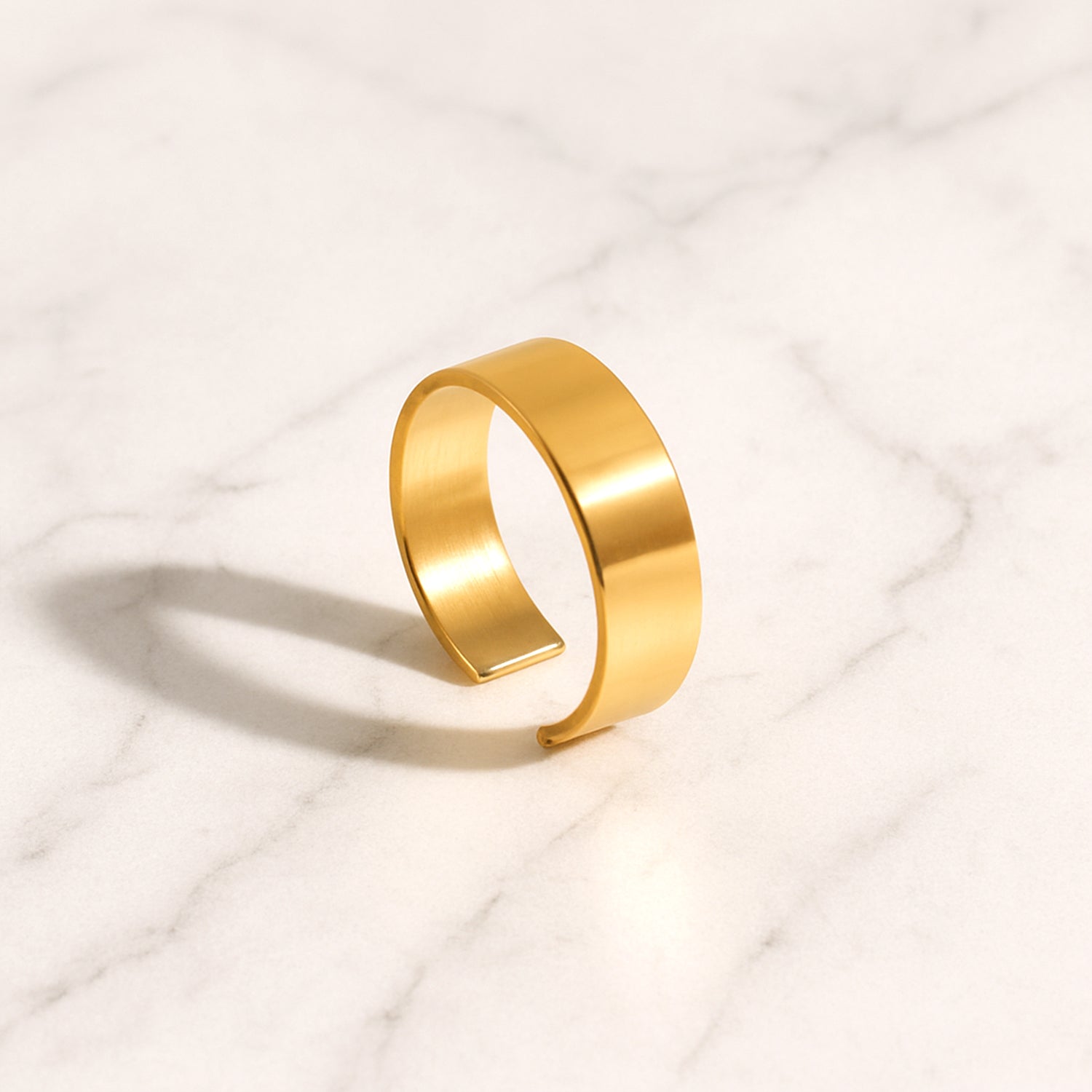 Personalized Gold Stainless Steel Adjustable Name Ring