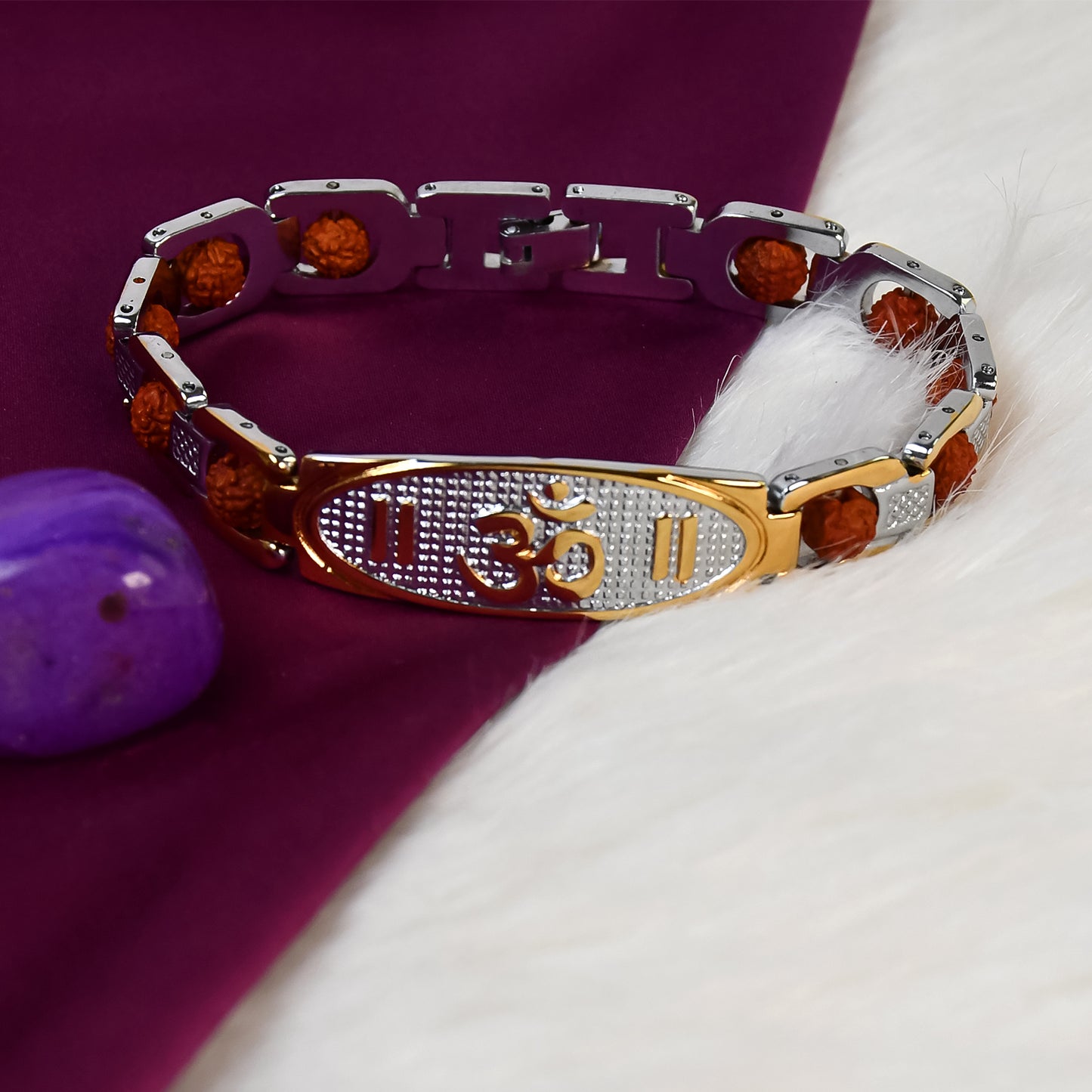 Om with Rudraksha Beads  Bracelet: Divine Energy, Healing, and IGP Guarantee Plating