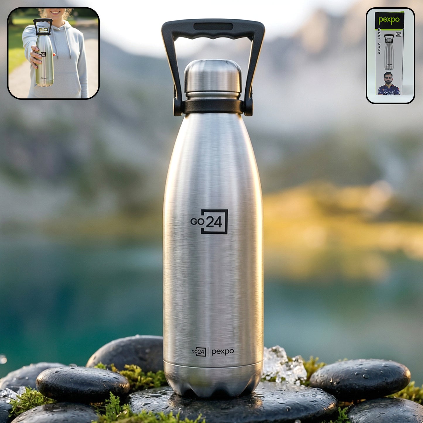 Pexpo Echo Vacuum Insulated Hot & Cold Stainless Steel Water Bottle 1500 ML