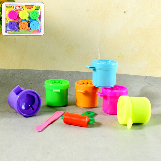 Khyati Frisky Dough Set – 6 Neon Colours with Roller & Cutter Tools