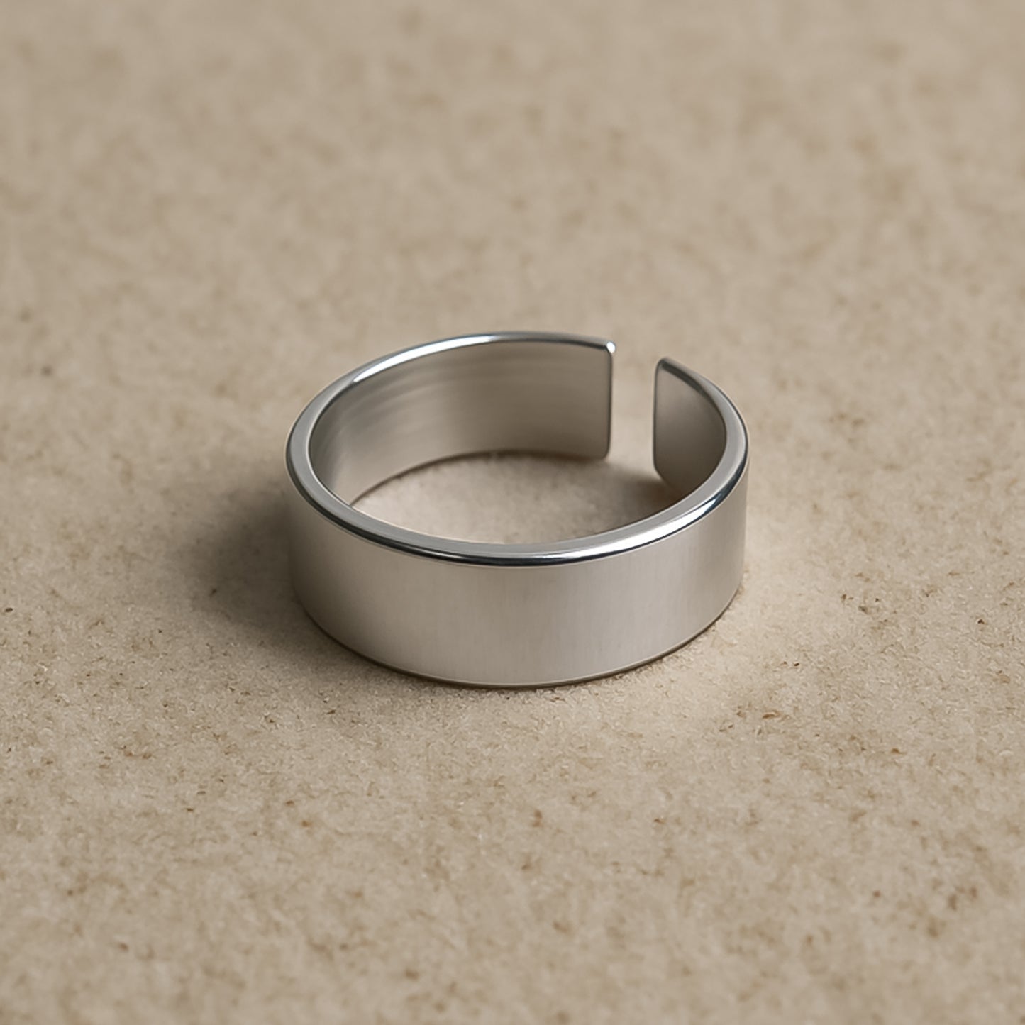 Custom Engraved Silver Stainless Steel Adjustable Ring