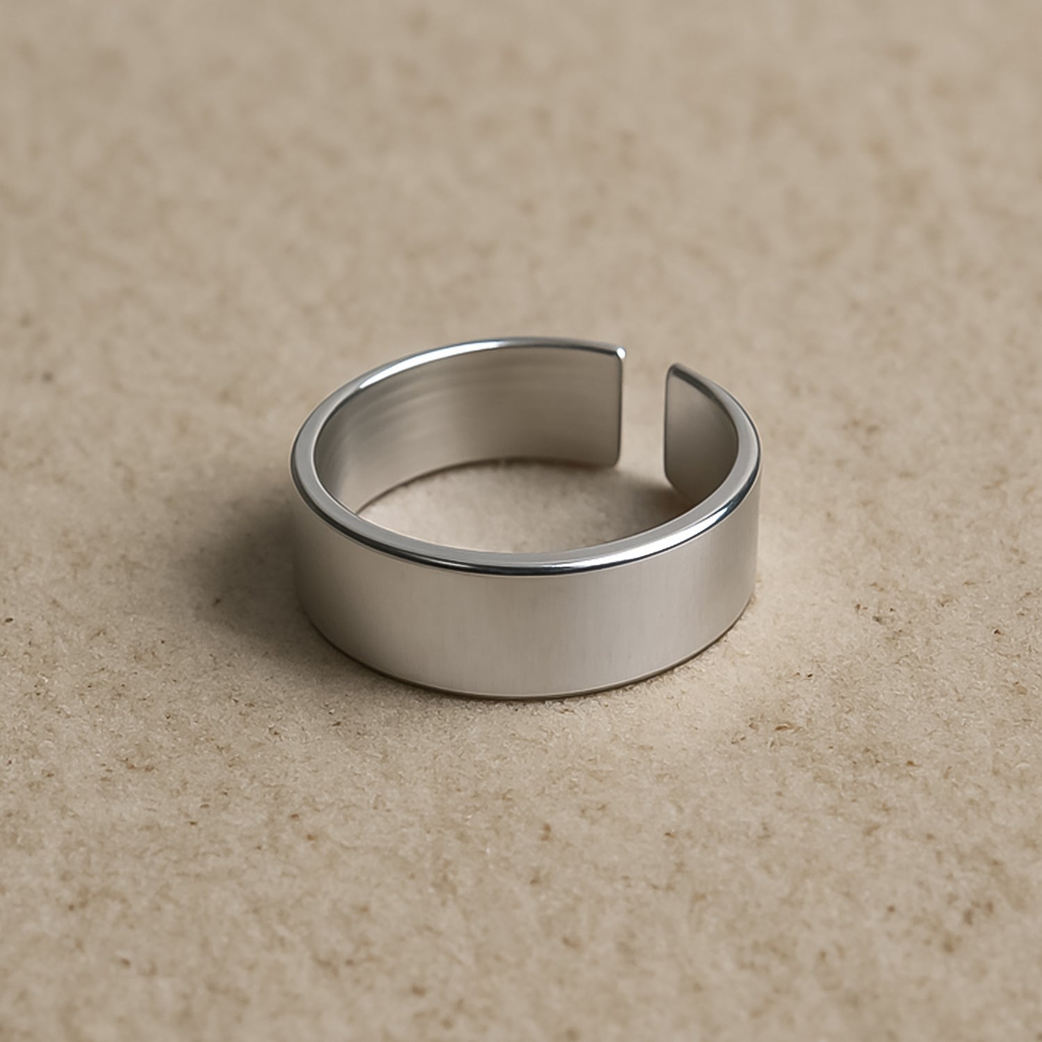 Custom Engraved Silver Stainless Steel Adjustable Ring