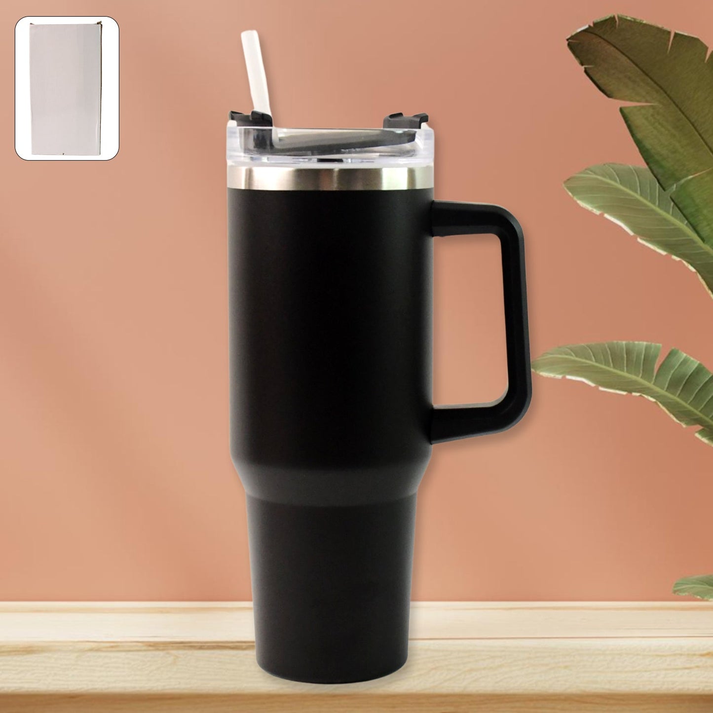 Customize / personalized Black Extra Large Insulated Travel Mug (1200ML - 1 Pc)
