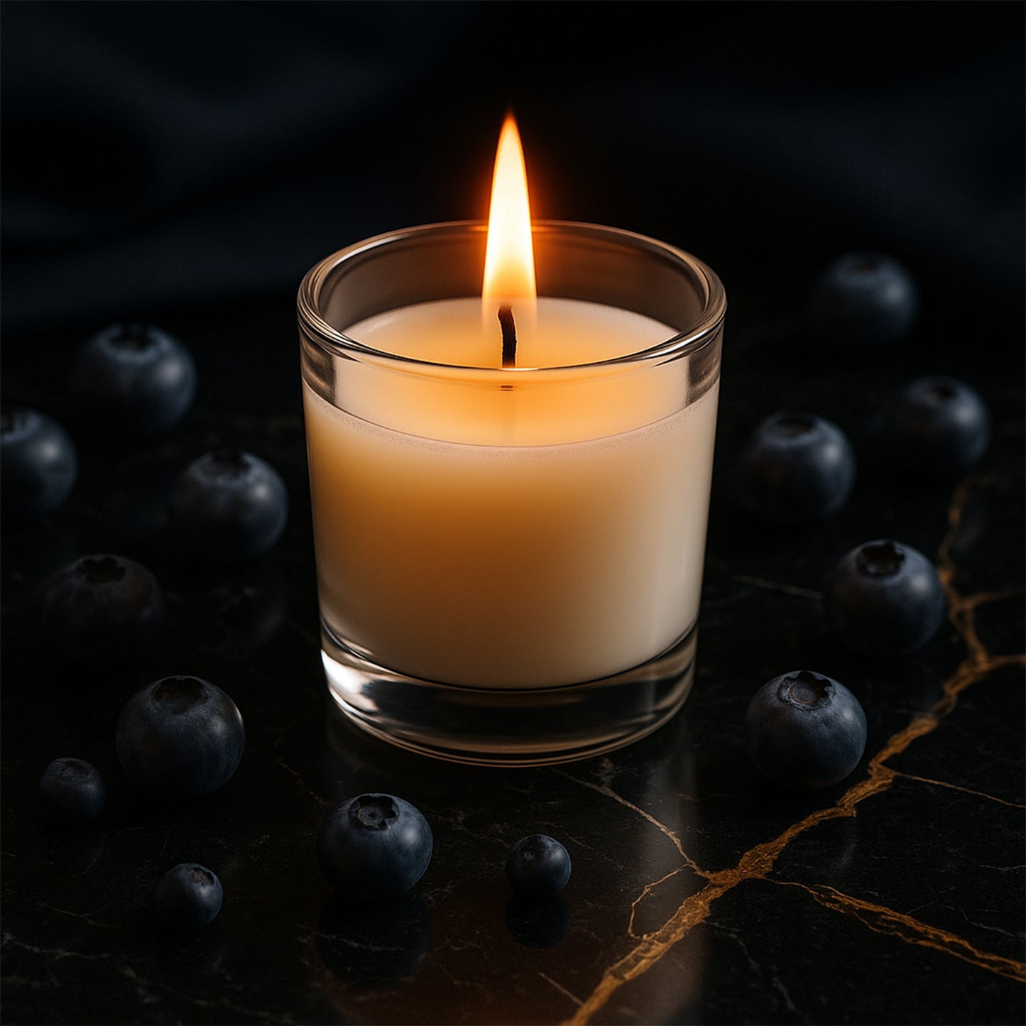 In'lief Blueberry Soy-Blend Votive Candle Glass – 50 gm (1 Pc)