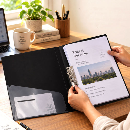 Clip Document Folder – Secure, Foldable A4 Organizer for Office