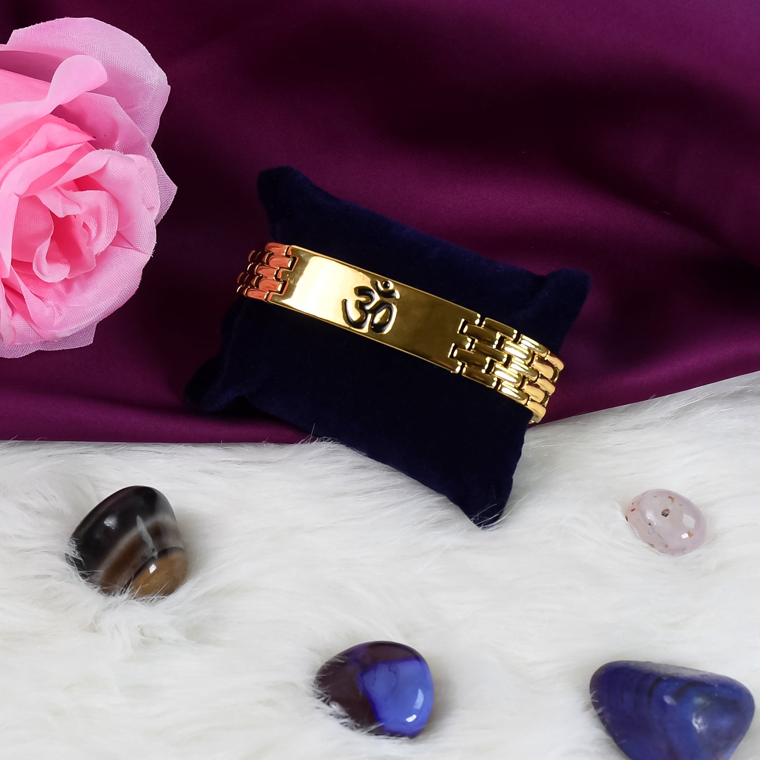 Om  Bracelet with Golden Plating: Divine Energy and Lasting Shine