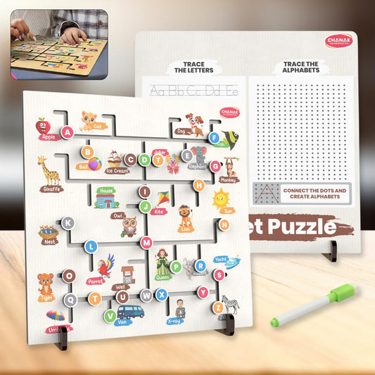 Alphabet Puzzle for Kids | Tracing & Learning Board with Animal Illustrations