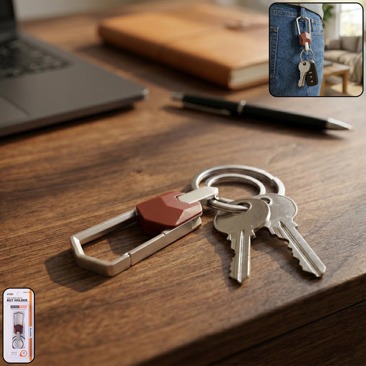 Premium metal carabiner key holder clip front view