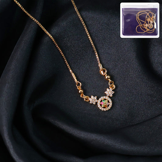Elegant Gold-Plated Floral Pendant Necklace for Women