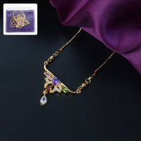 Elegant Multicolor Crystal Flower Pendant Necklace