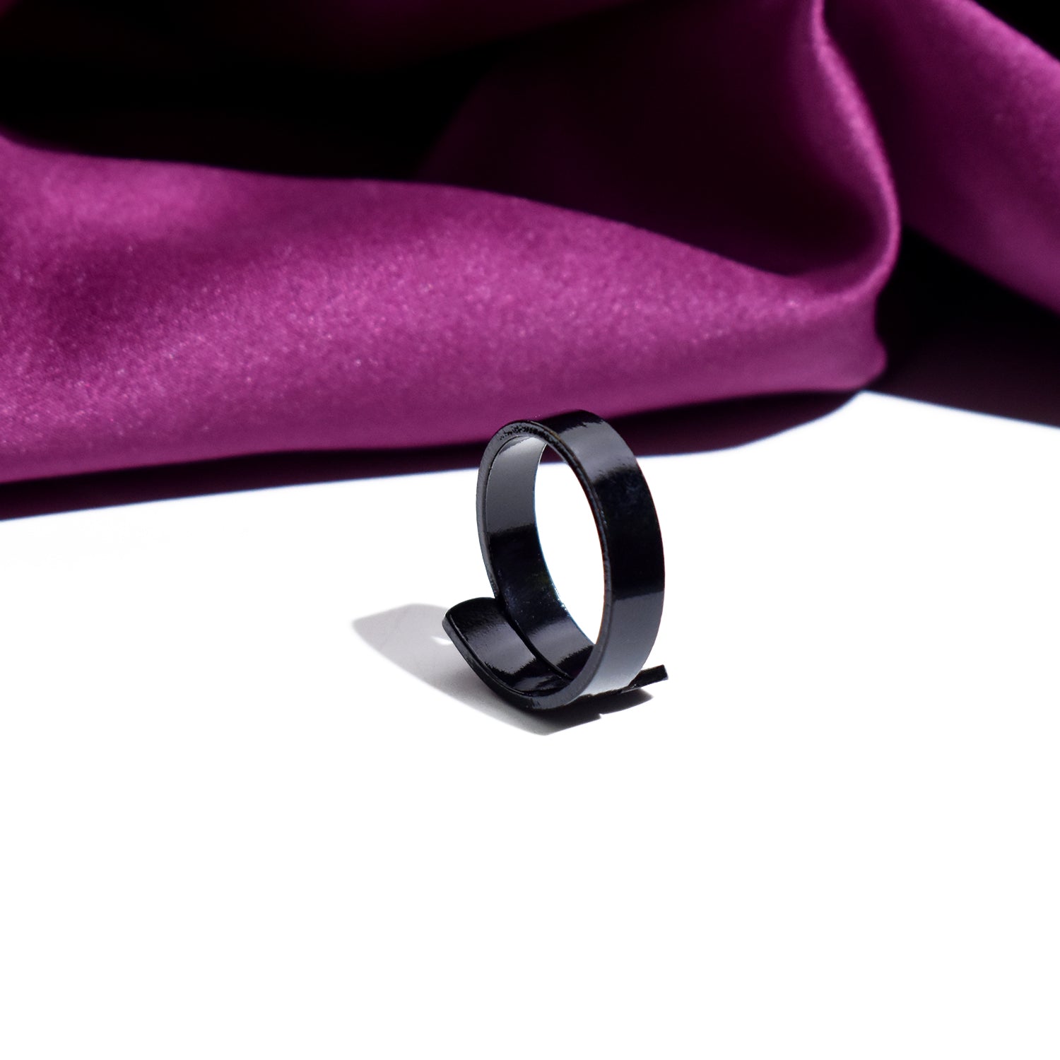 Personalized Glossy Black Adjustable Name Ring