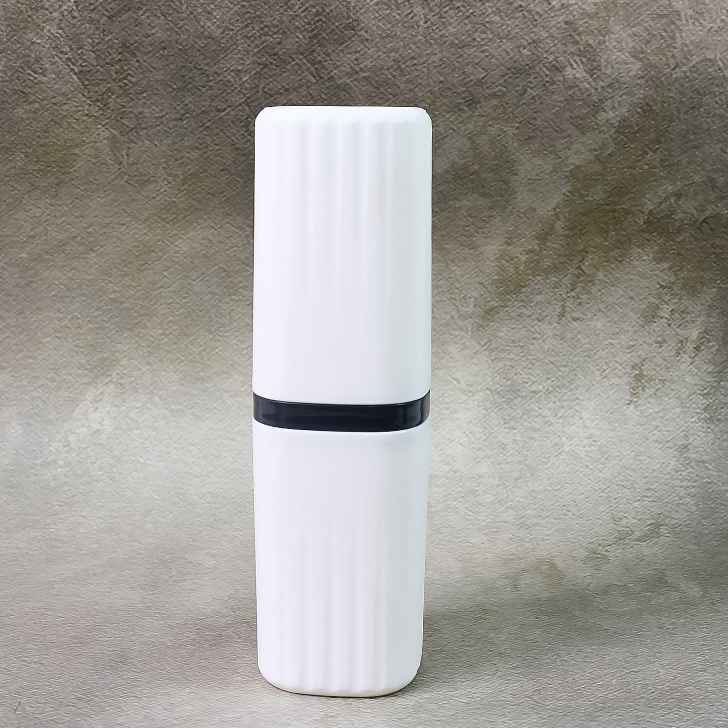 Portable plastic toothbrush travel case with toothbrush inside