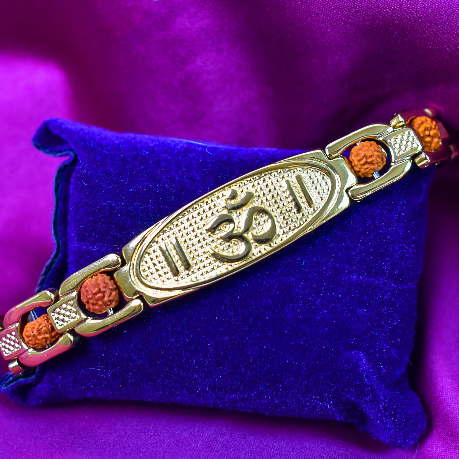 Om Name  Bracelet with Rudraksha: Divine Energy and Protection