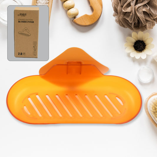 बाथरूम शावर दीवार पर लगे स्वयं चिपकने वाला साबुन धारक सेवर ट्रे के लिए प्लास्टिक साबुन डिश धारक - रसोई भंडारण रैक साबुन बॉक्स के लिए प्लास्टिक स्पंज धारक, बाथरूम (1 पीसी)