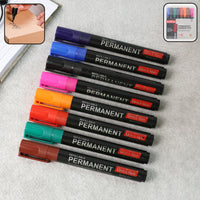 Permanent Marker Pen Set – Refillable, Quick-Drying, Multi-Color (Pack of 8)