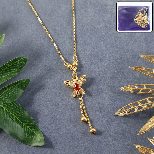 Gold Butterfly Pendant Necklace for Women