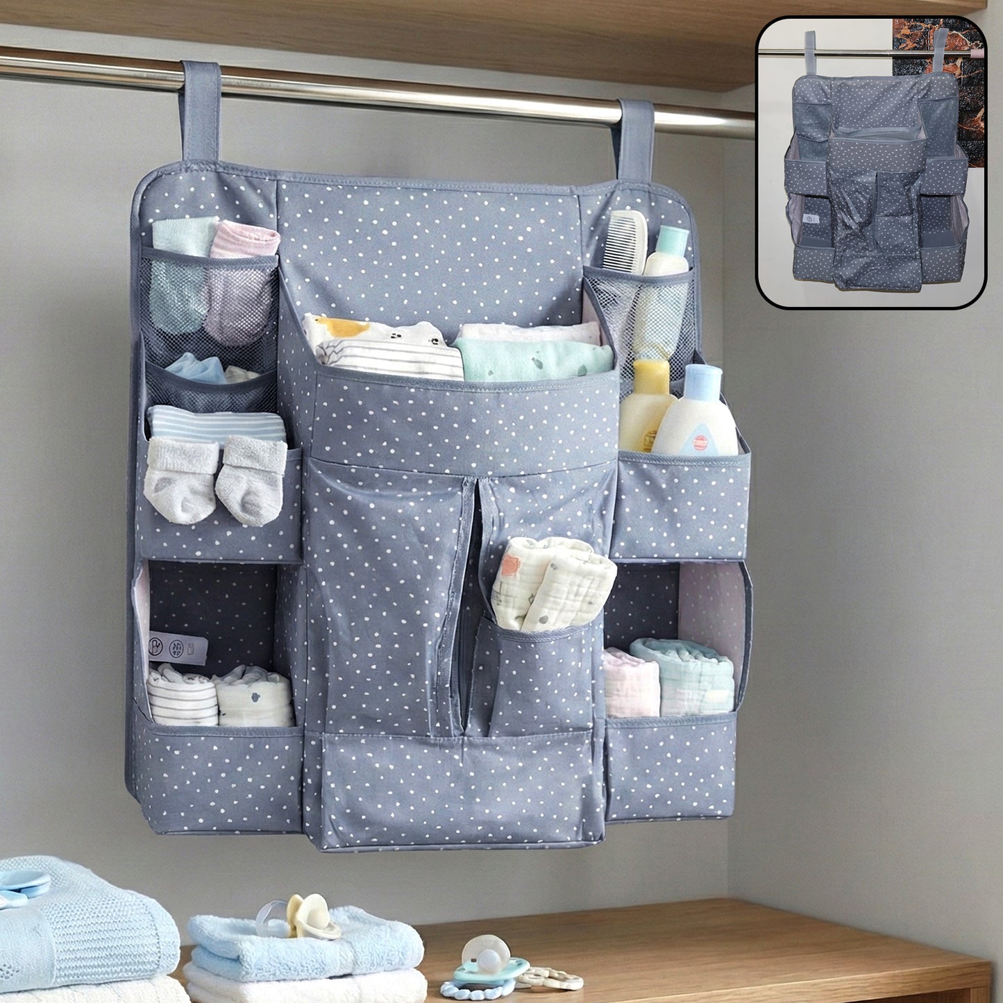 Multi-Pocket Hanging Baby Care Organizer (1 Pc)