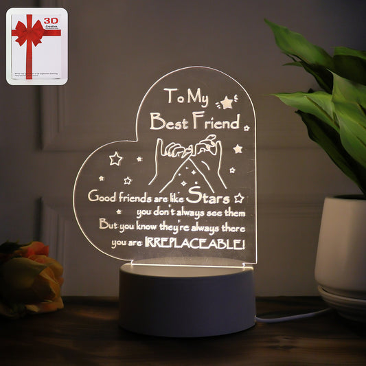 Heart Shape 3D LED Acrylic Night Lamp