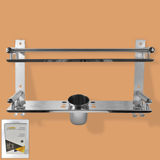 Stainless Steel 2 Tier 5 In 1 Multi Use Shelf