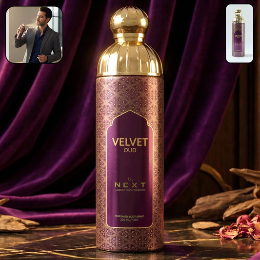 Next Velvet Oud premium perfumed body spray 200 ml bottle