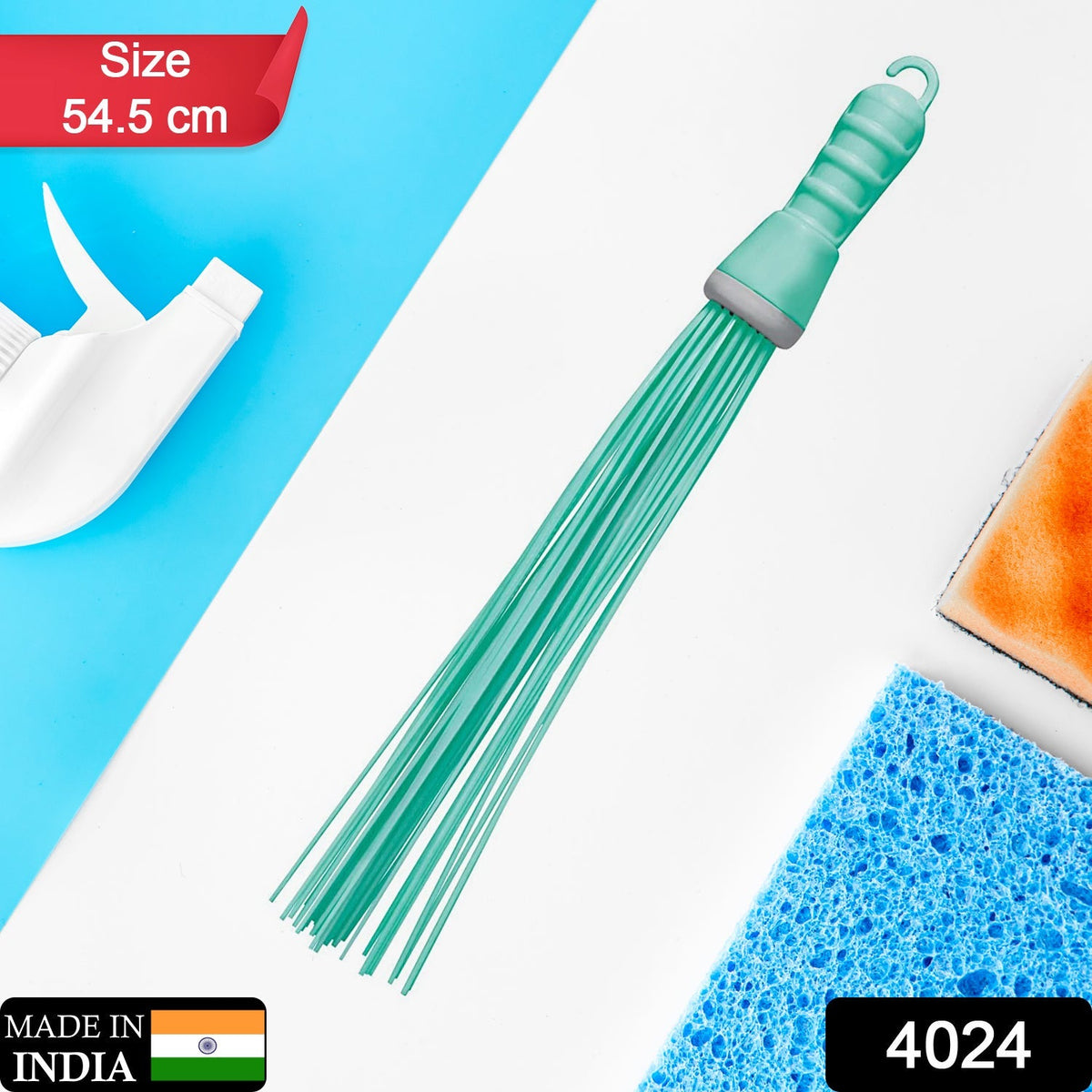 Plastic Hard Bristle Broom for Wet & Dry Bathroom Scrubbing