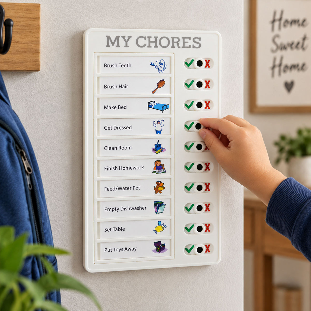 Chores Note Board for Home with Sliders to Track Daily Tasks (1 Pc)