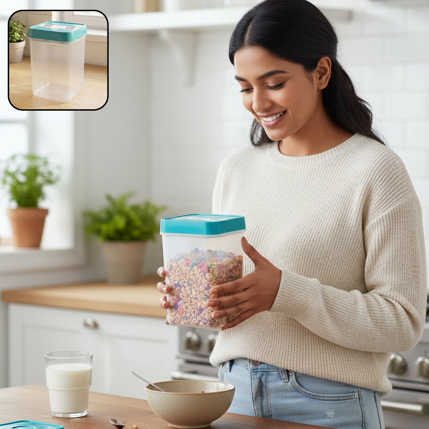 Smart Seal Plastic Food Storage Container 1200 ML