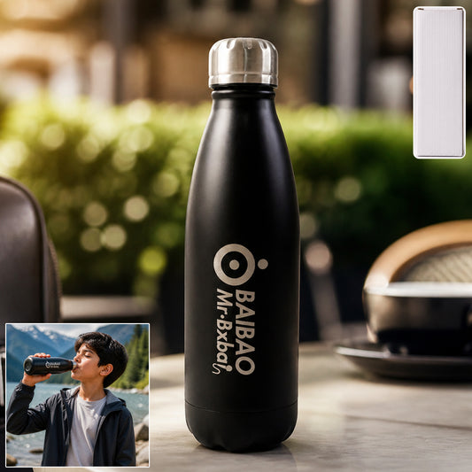 Premium 500ML stainless steel water bottle front view