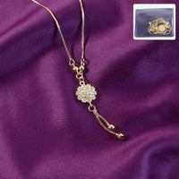 Gold-Plated Sparkling Floral Pendant Necklace for Women