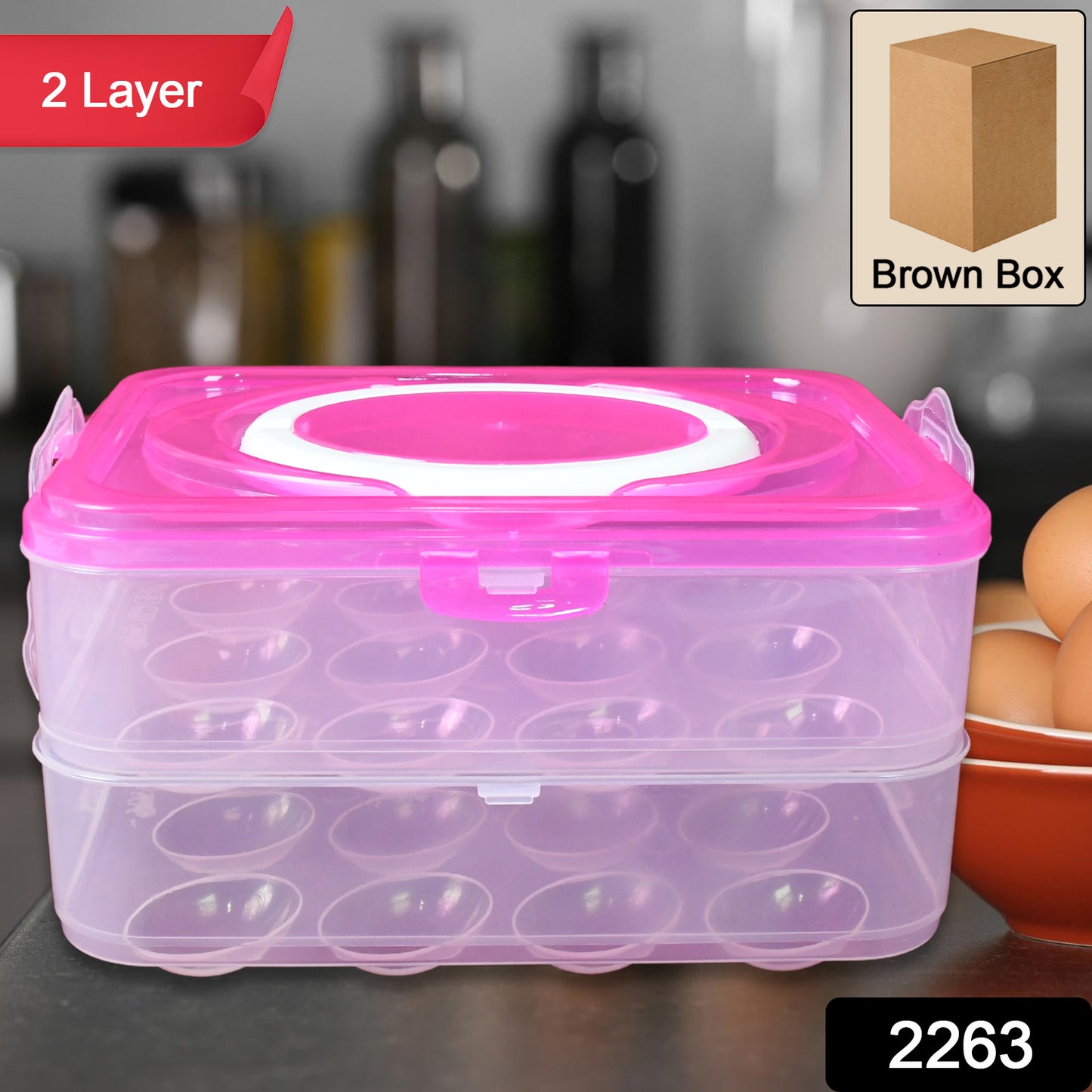 Egg storage container with airtight locking lid and removable dividers