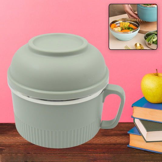 वैक्यूम फूड फ्लास्क, इन्सुलेशन बड़ी क्षमता डबल लेयर संरचना नॉन स्लिप श्रम की बचत और सुरक्षित स्टेनलेस स्टील इनर टैंक लंच बॉक्स/नूडल बाउल कैम्पिंग पिकनिक के लिए स्कूल ऑफिस आउटडोर के लिए (1 पीस)