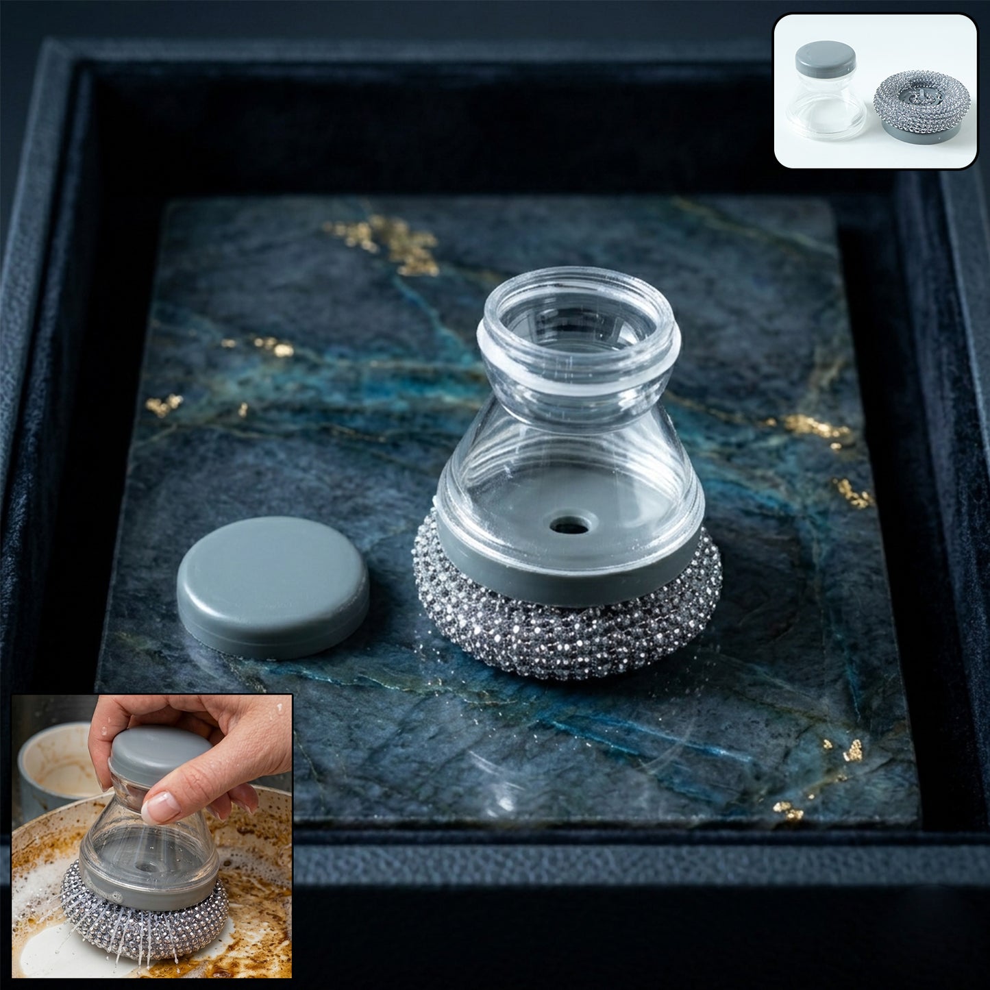 liquid dispensing dish brush