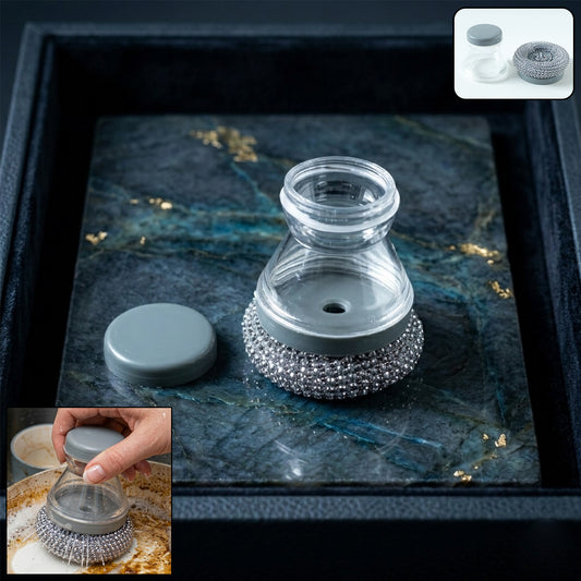 Liquid dispensing dish cleaning brush