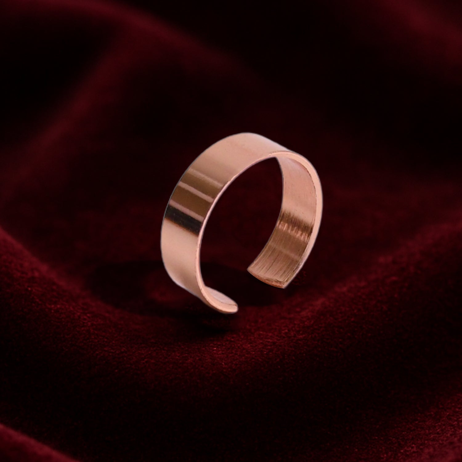 Custom Engraved Rose Gold-Plated Adjustable Stainless Steel Ring