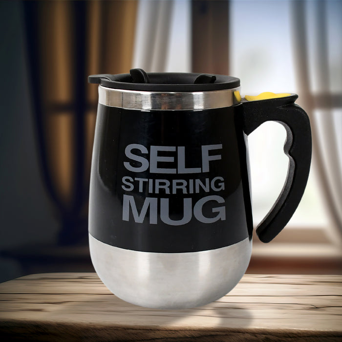 8246 Self Stirring Mug With Lid used in all kinds of household and official places for serving drinks, coffee, any types of beverages etc. (1 Pc / 400 ML)