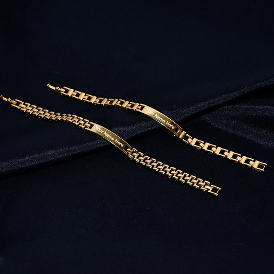 Customized Golden Bracelet for Men (Mix Design / 1 Pc)